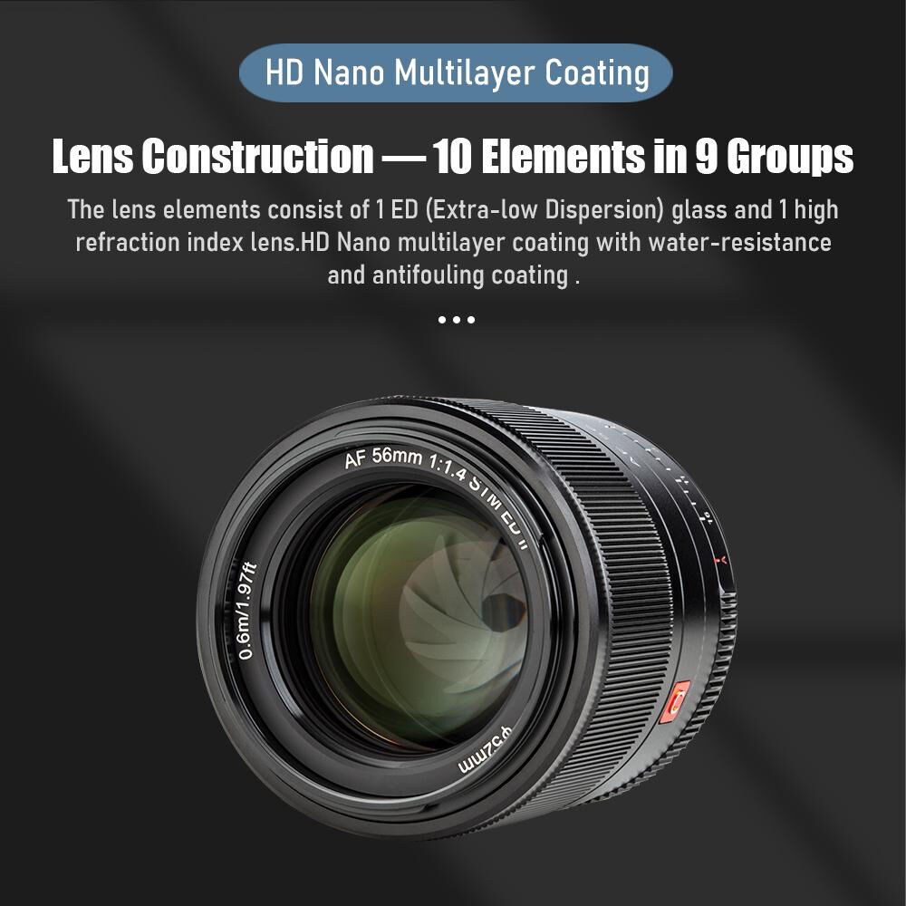 Viltrox AF 56mm f/1.4 E Lens for Sony E (Black) (Black)