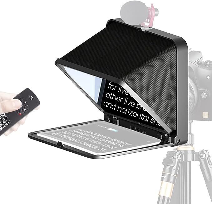 LENSGO TC7 Teleprompter with Remote Control for Camera / Smartphone