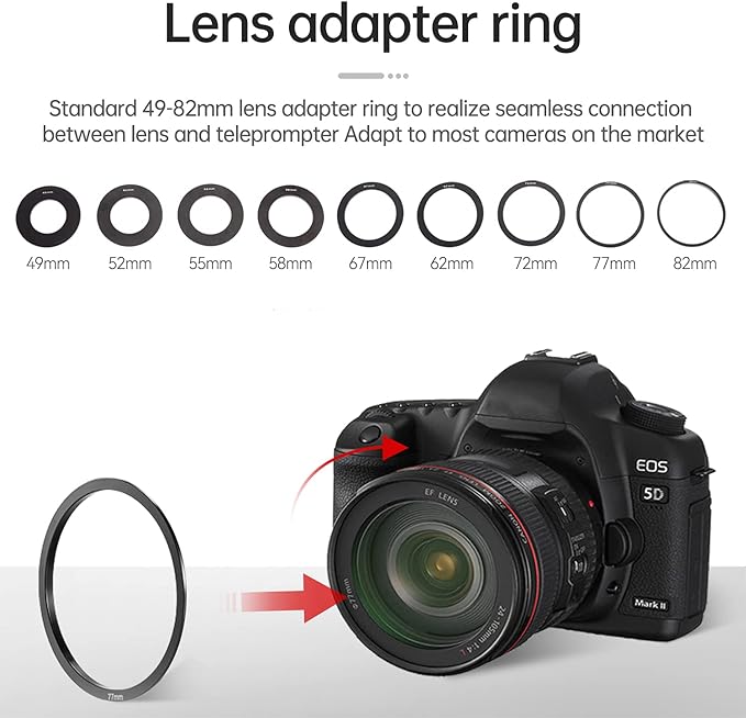 LENSGO TC7 Teleprompter with Remote Control for Camera / Smartphone