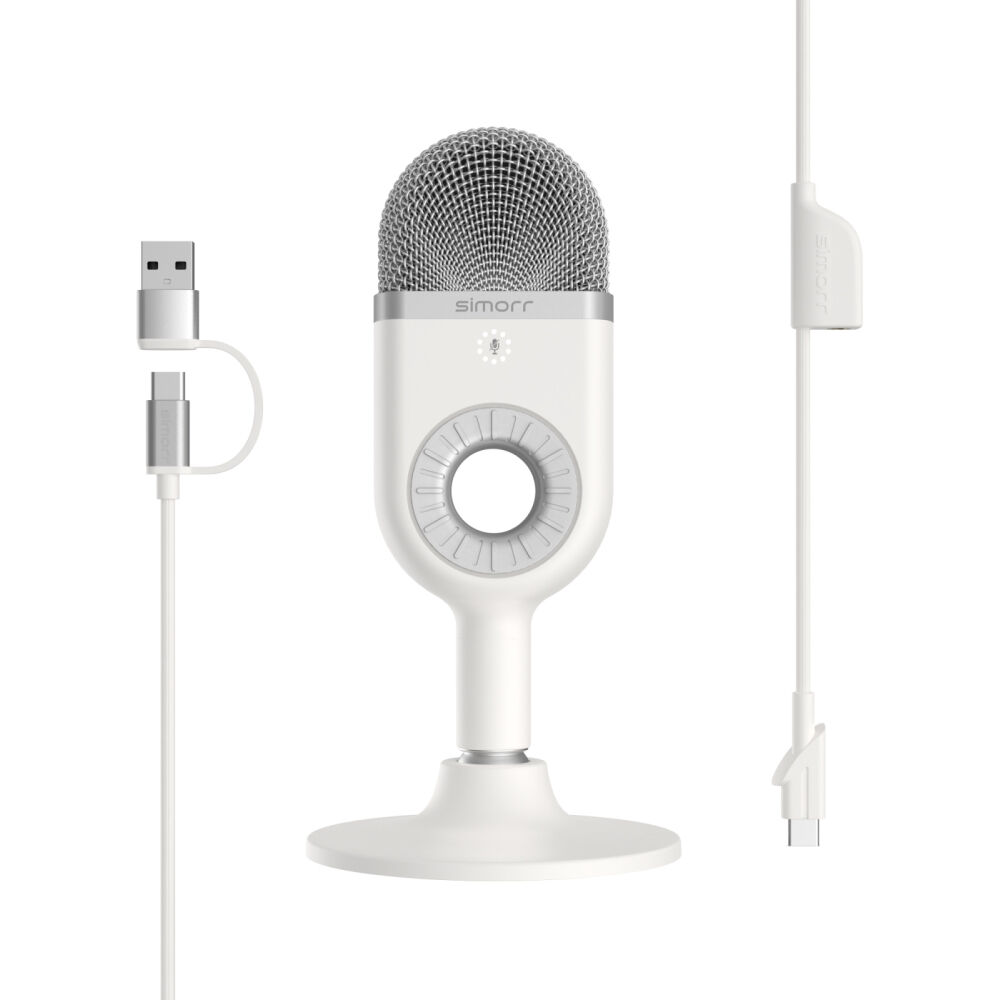 simorr Wave U1 USB Condenser Microphone (White) 3492