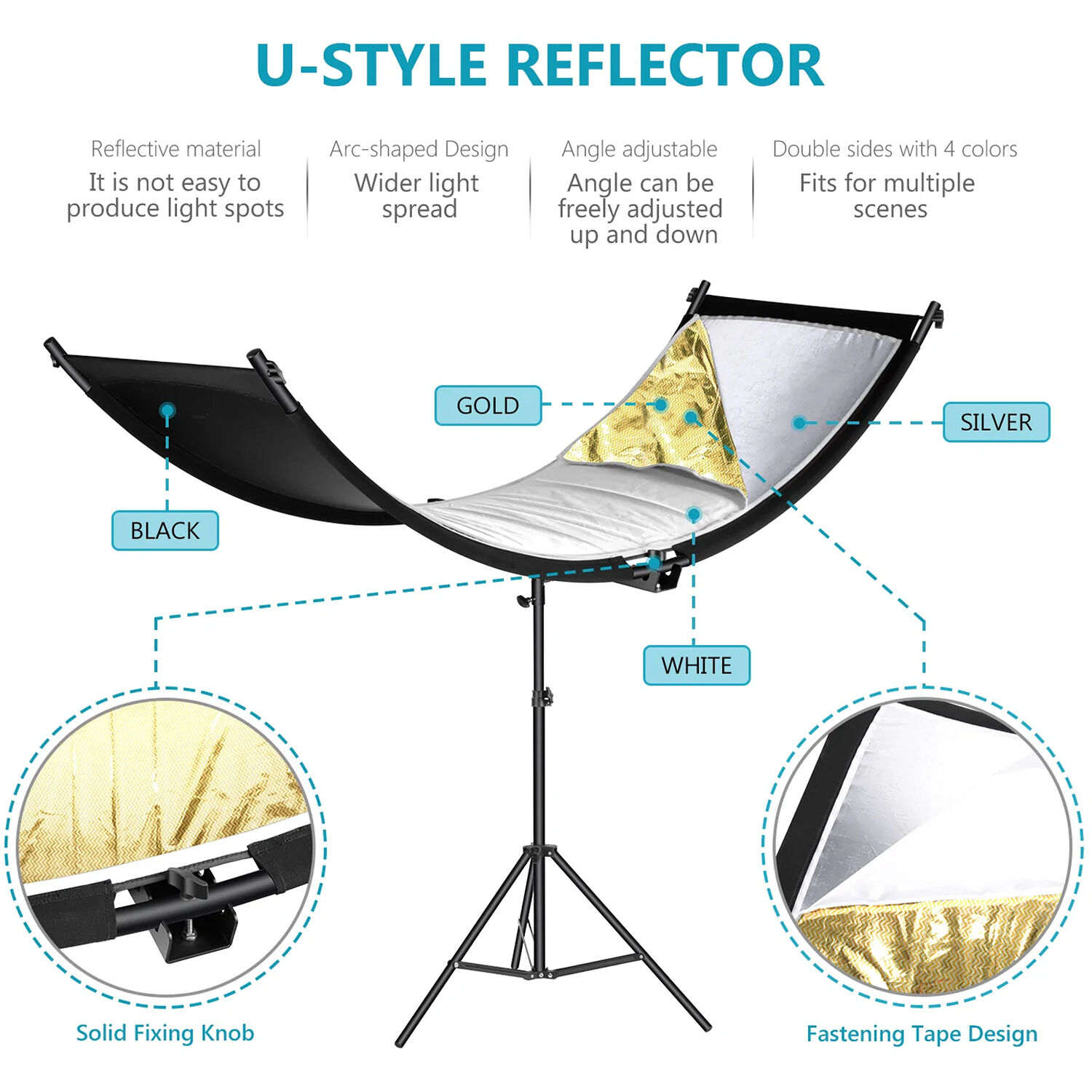 general Neewer Clamshell Light Reflector Diffuser with Carry Bag (180 x 60cm)