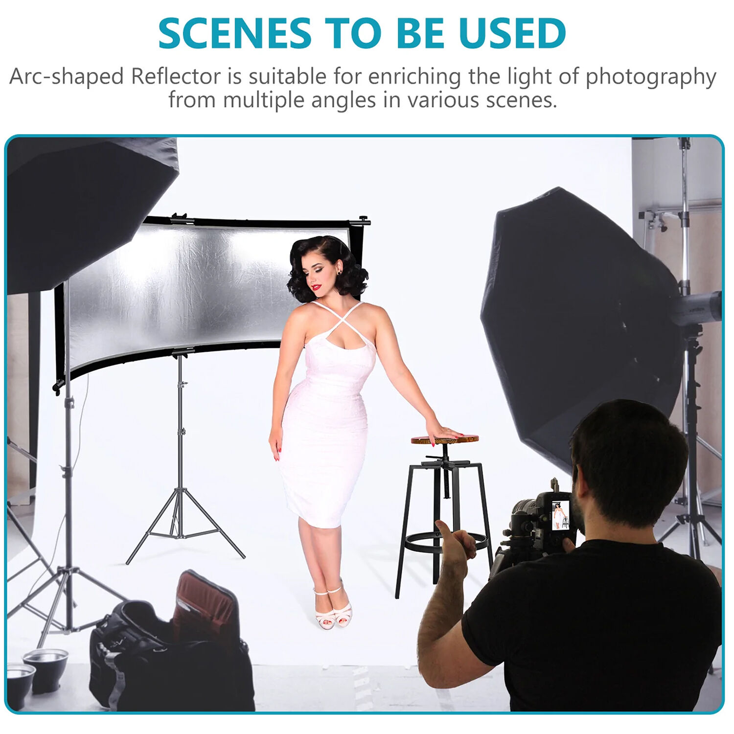 general Neewer Clamshell Light Reflector Diffuser with Carry Bag (180 x 60cm)