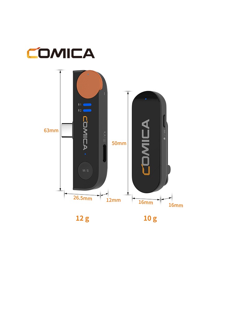 Comica Vimo S-MI Dual Mini Wireless Microphone IPHONE (BLACK) (Black)