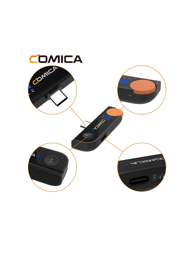 Comica Vimo S-MI Dual Mini Wireless Microphone IPHONE (BLACK) (Black)