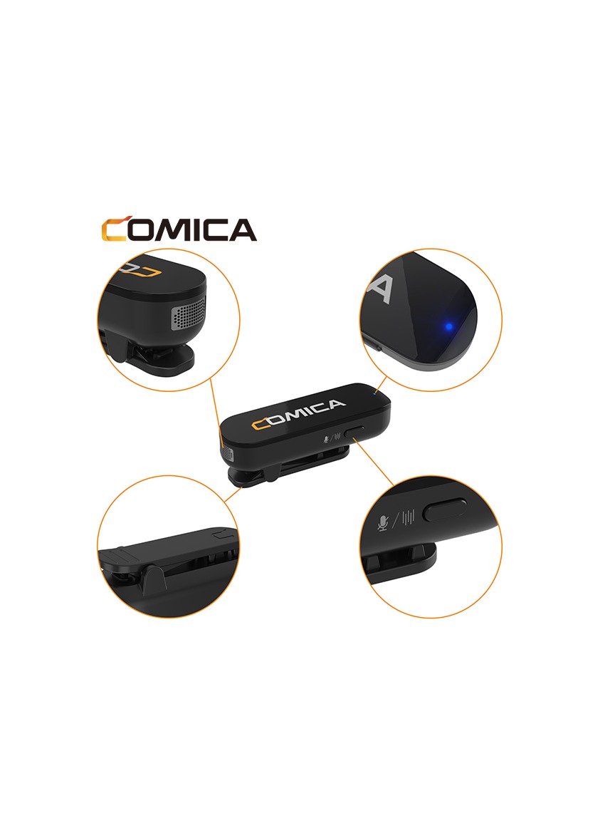 Comica Vimo S-MI Dual Mini Wireless Microphone IPHONE (BLACK) (Black)