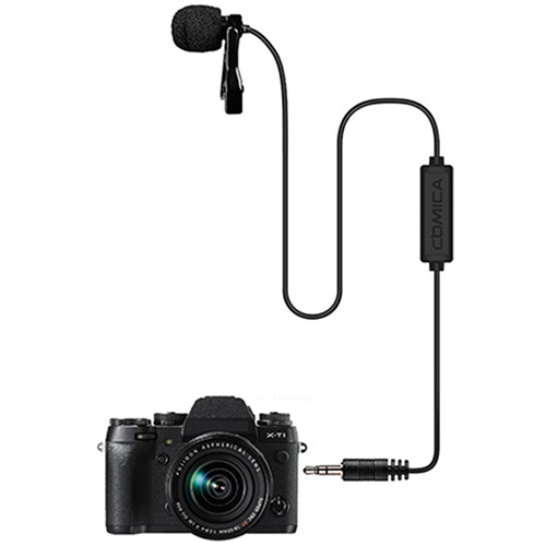 Comica Audio CVM-V01CP Omnidirectional Lavalier Microphone for Mirrorless/DSLR Cameras (Black)