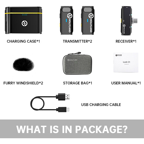 Hollyland Wireless Microphone Lark C1 DUO BK Type-C (Black)