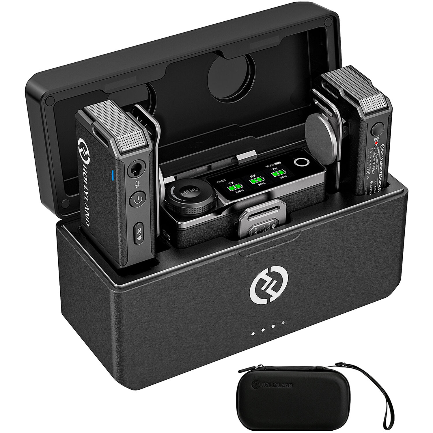 Hollyland LARK MAX Duo 2-Person Wireless Microphone System (2.4 GHz, Black) (Black)