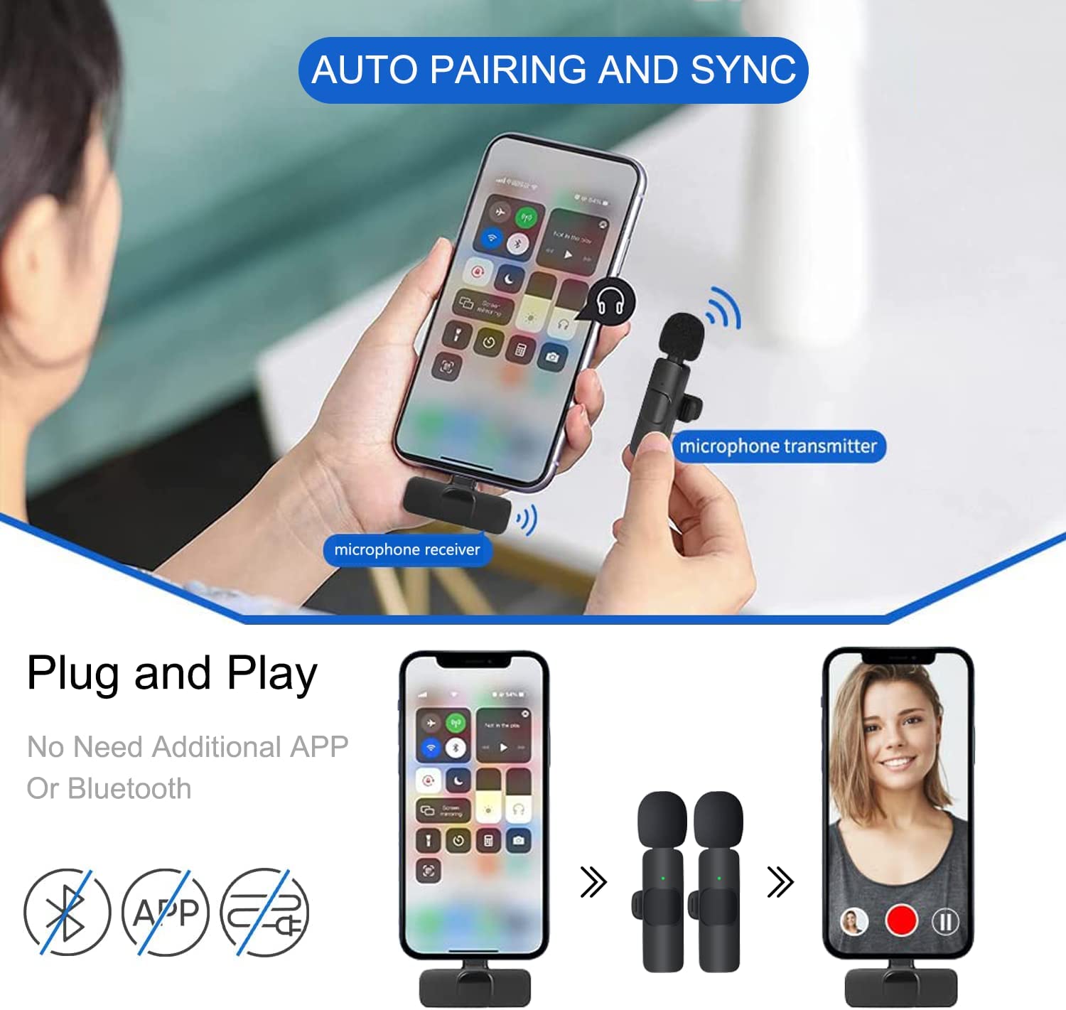 General K10 K2 Wireless Microphone type-c (Black)