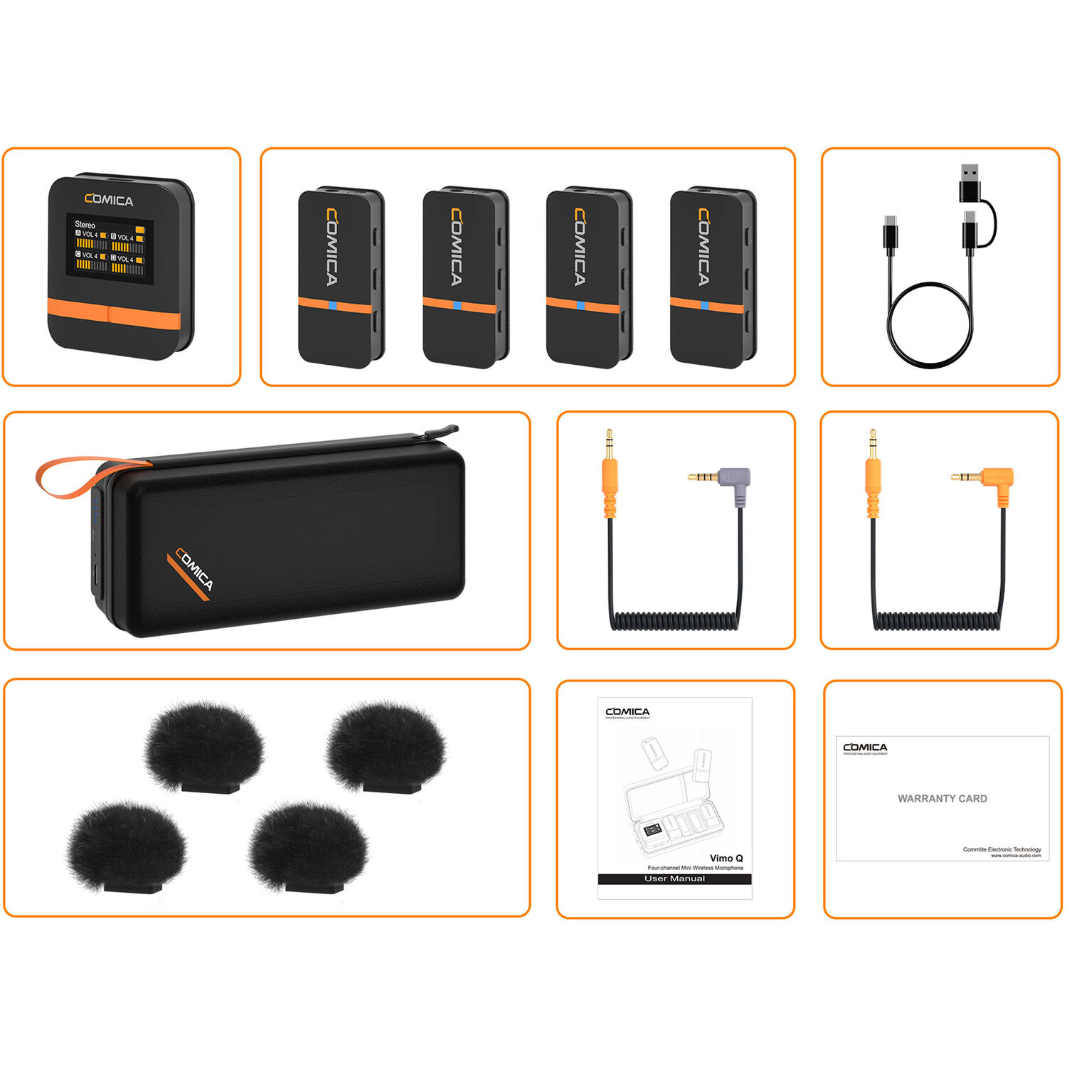 Comica Audio Vimo Q K4-Person Wireless Microphone System for Cameras & Smartphones (Black)