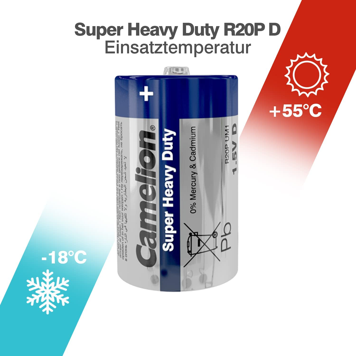 CAMELION SHD D Mono Battery 1.5 V Type D/R20 Pack of 2