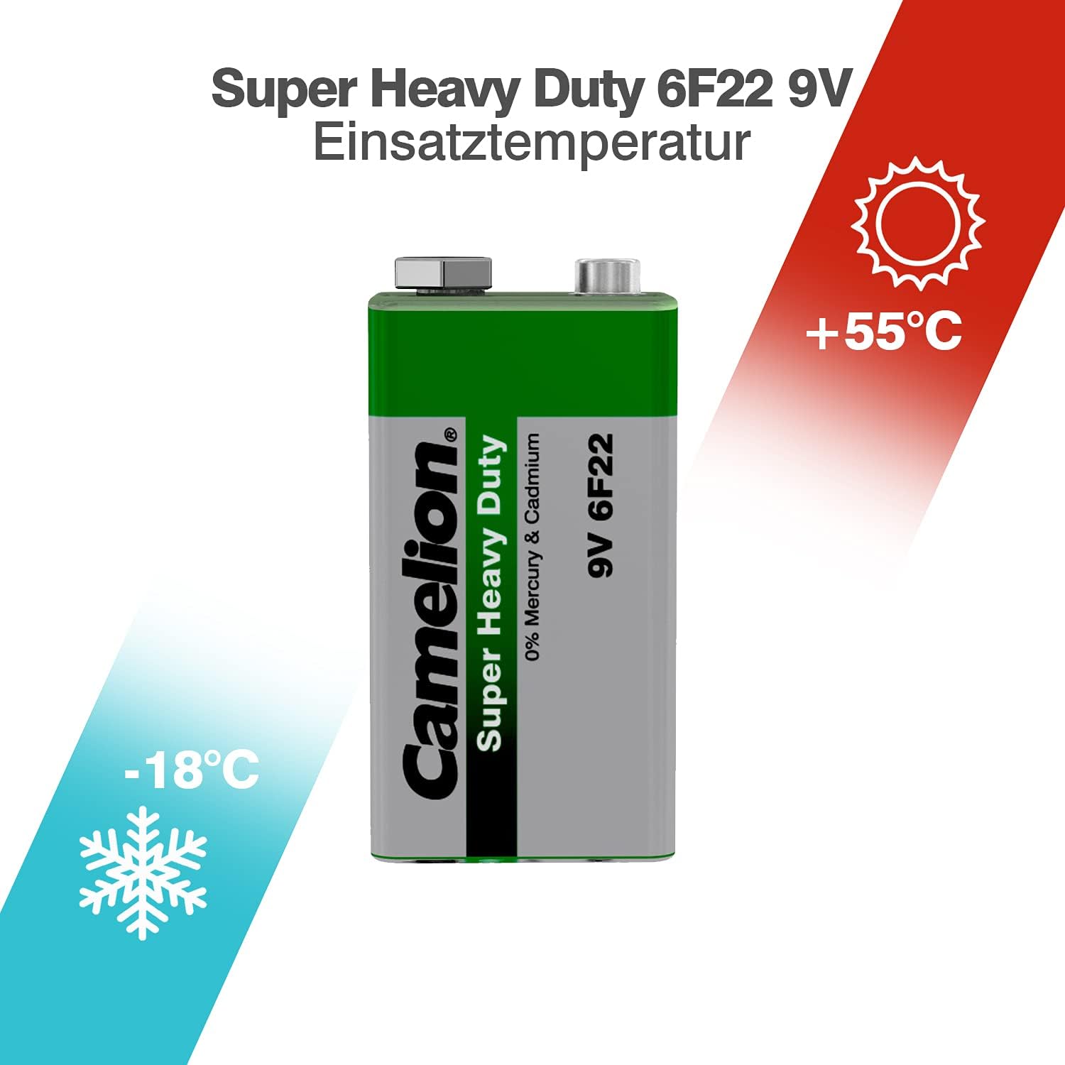 Camelion 6F22 9 V SHD Battery (Shrink Wrap Packaging)