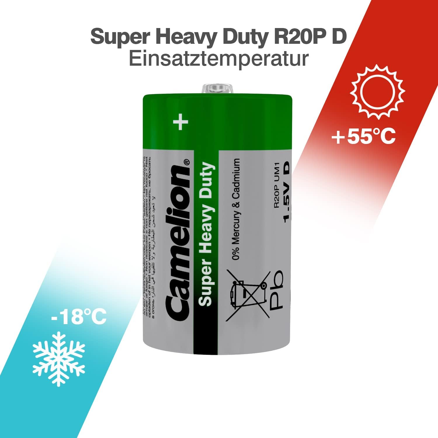 Camelion R20 D Mono SHD Battery (Pack of 2) Shrink