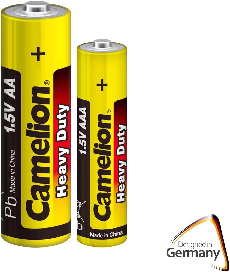 Camelion Heavy Duty AA R6 1.5V Zinc-Carbon Batteries, 2-Pack