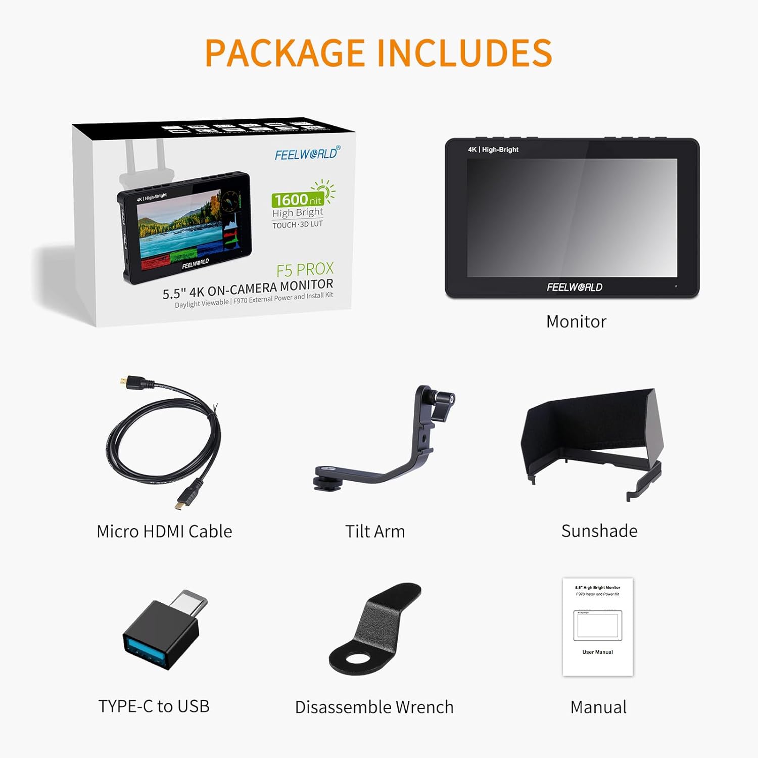 FeelWorld F5 ProX 5.5" High-Brightness HDMI Touchscreen Monitor