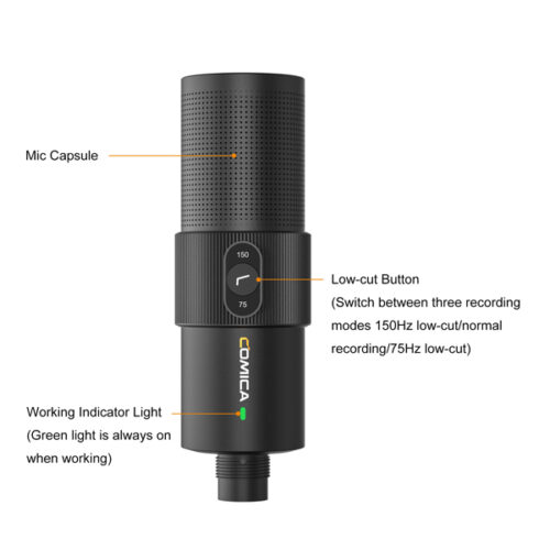 comica STA-X2D Cardioid Condenser XLR Microphone Kit (Black)