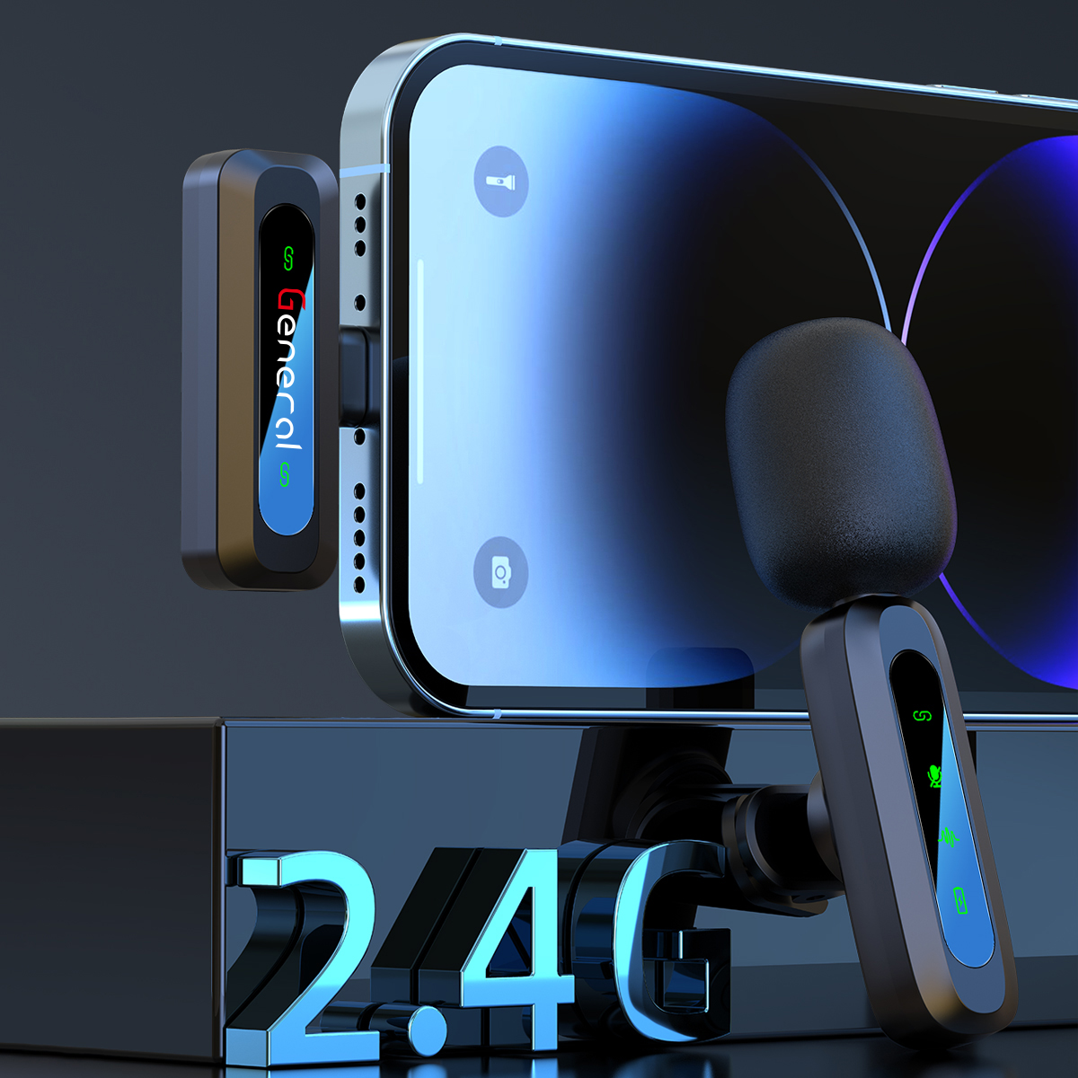 GM37 General Wireless Microphone IPHONE (Black)