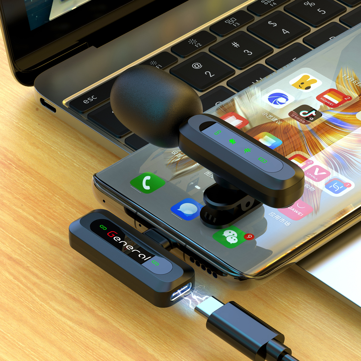 GM37 General Wireless Microphone Type C (Black)