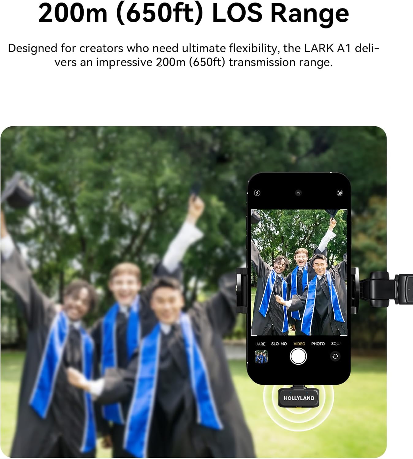 Hollyland LARK A1 Combo 2-Person Wireless Microphone System with USB-C and Lightning Connectors for Mobile Devices (Space Gray, 2.4 GHz) (White)