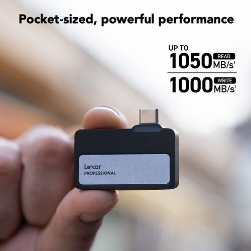 Lexar 1TB Professional Go USB 3.2 Gen 2 Portable SSD with Hub