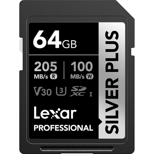 Lexar64GB Professional SILVER PLUS UHS-I SDXC Memory Card