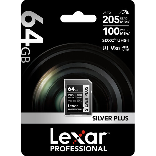 Lexar64GB Professional SILVER PLUS UHS-I SDXC Memory Card