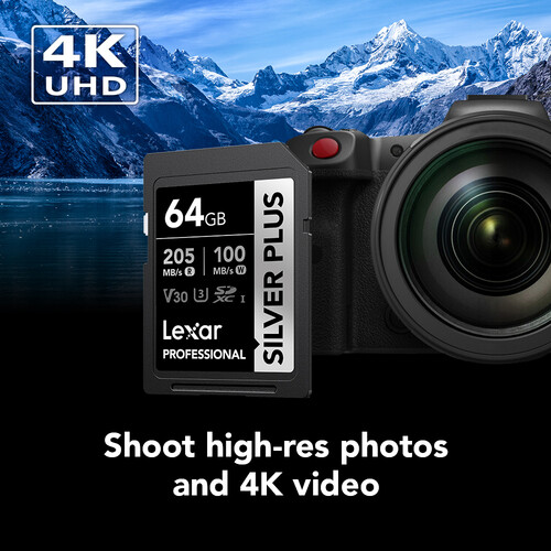 Lexar64GB Professional SILVER PLUS UHS-I SDXC Memory Card