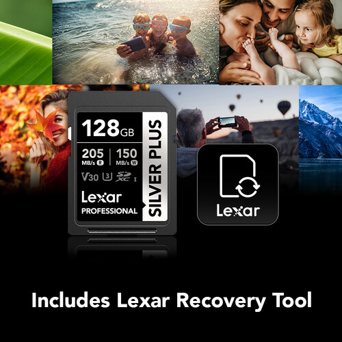 Lexar128GB Professional SILVER PLUS UHS-I SDXC Memory Card