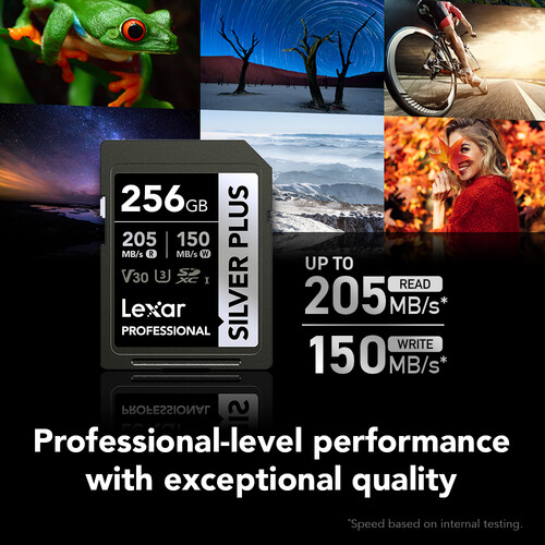 Lexar 256GB Professional SILVER PLUS UHS-I SDXC Memory Card