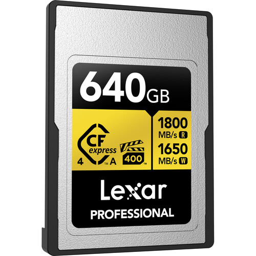 Lexar 640GB Professional GOLD CFexpress 4.0 Type A Memory Card