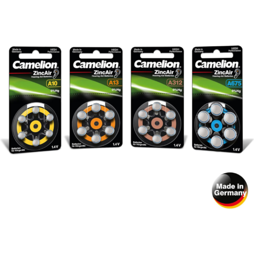 Camelion A10 Zinc Air Hearing Aid Batteries, 1.4V (6 pack)