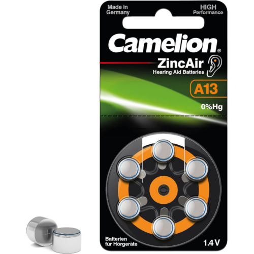 Camelion Zinc Air A13-BP6(0 Hg) 6PC Card