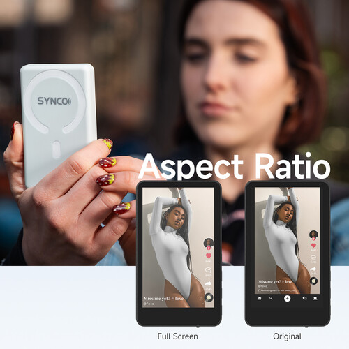 Synco XView M4 Selfie Monitor Screen for Phone Vlogging (Black)