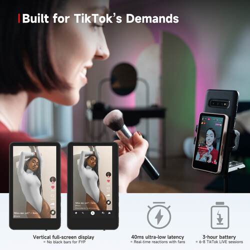 Synco XView M4 Selfie Monitor Screen for Phone Vlogging (White)