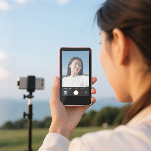 Synco XView M4 Selfie Monitor Screen for Phone Vlogging (Pink)