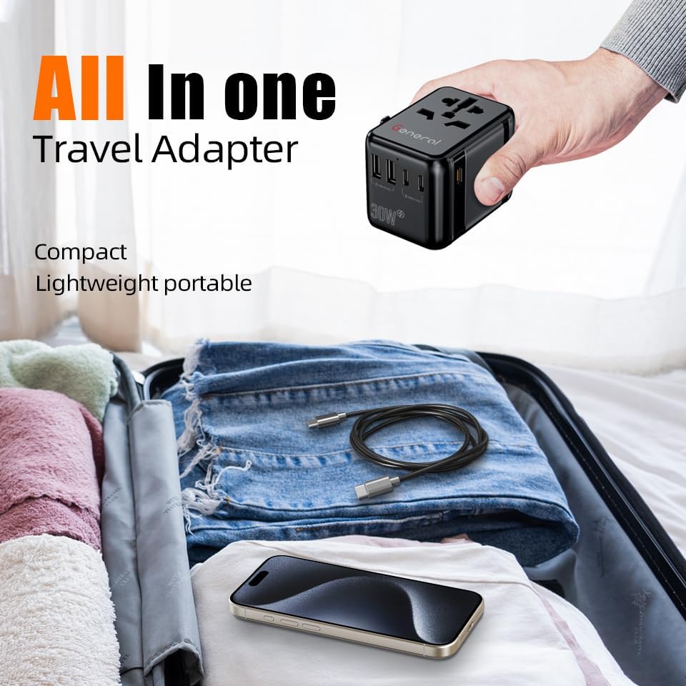 General GP661 30W Universal Travel Adapter with PD Fast Charging