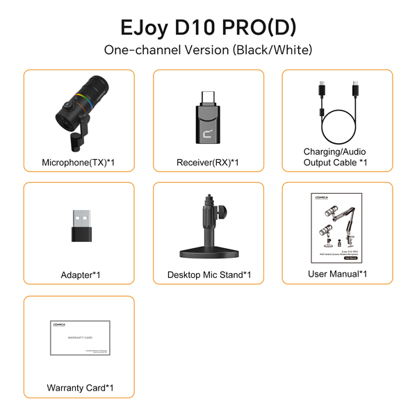 Comica EJoy D10 Pro (D) RGB Wireless/USB-C Mic