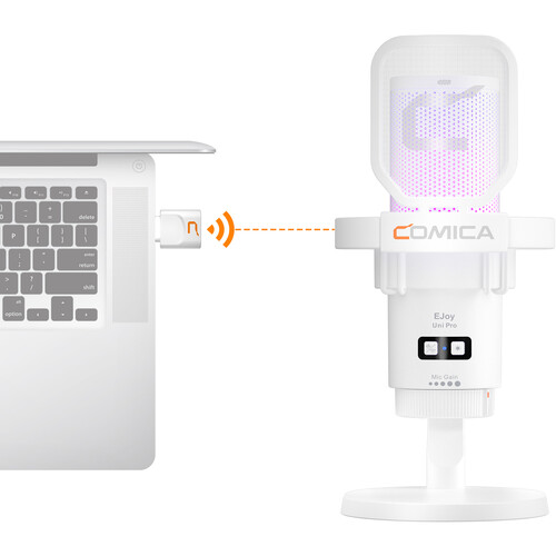 Comica EJoy Uni Pro D RGB Wireless/USB-C Mic Desktop Stand (White)