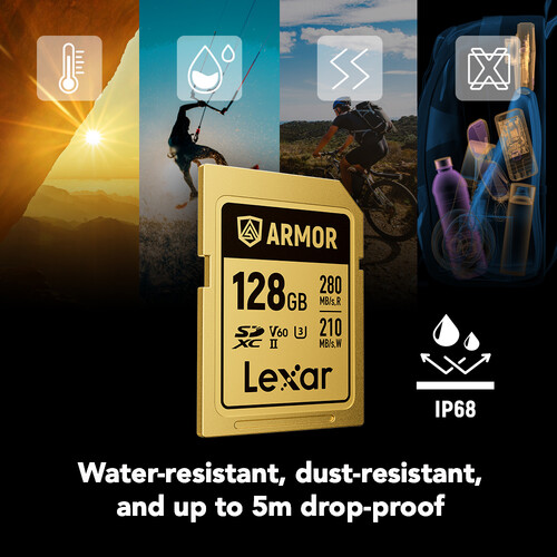 Lexar ARMOR SD 128GB Gold Pro 280MB/s V60