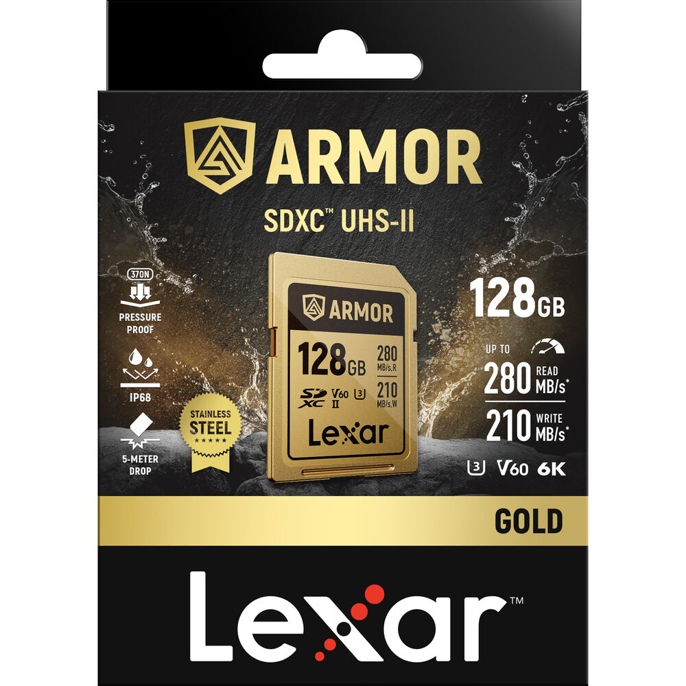 Lexar ARMOR SD 128GB Gold Pro 280MB/s V60