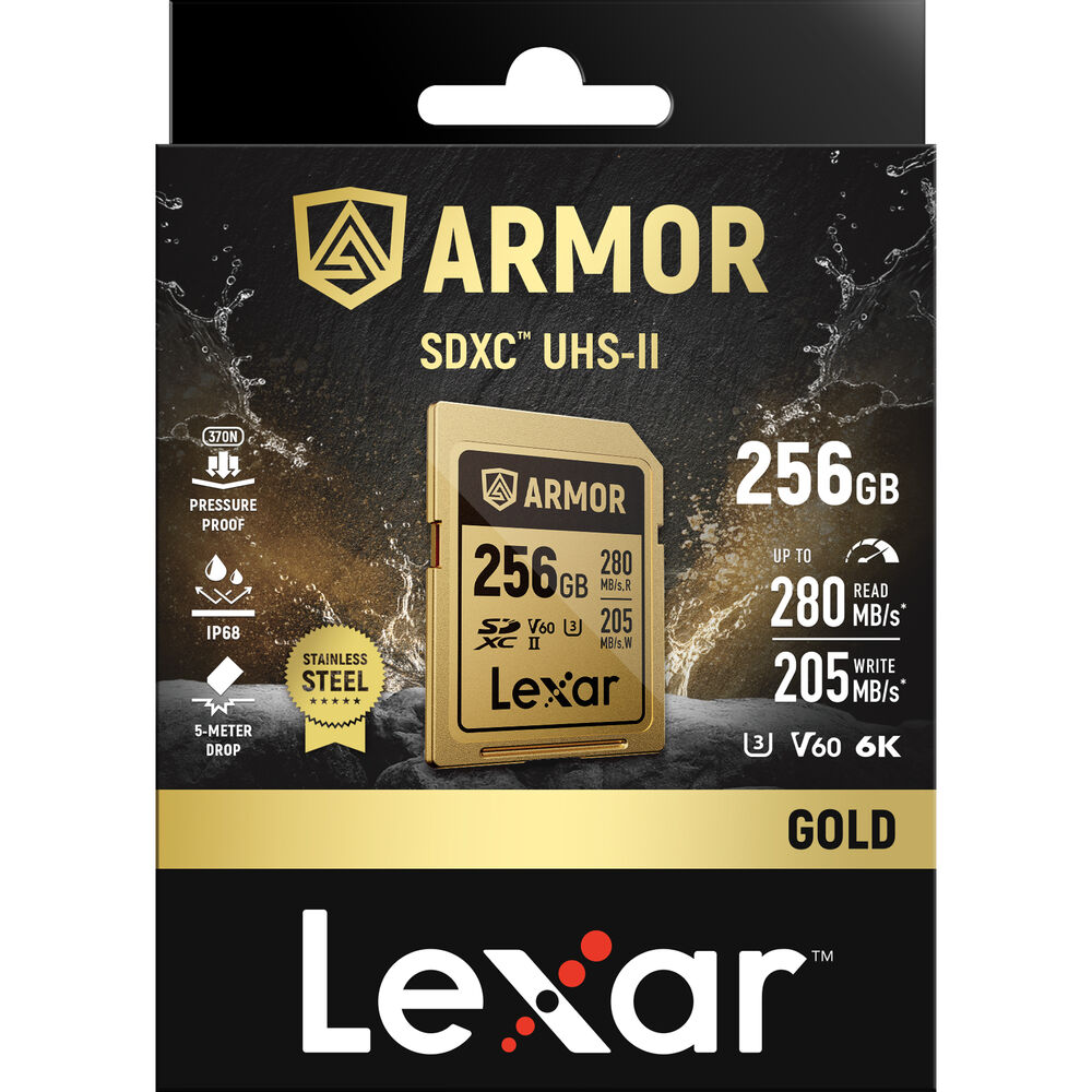 Lexar ARMOR SD 256GB Gold Pro 280MB/s V60