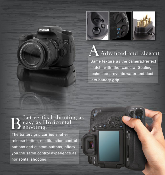 Meike battery grip E14 for Canon 70D/80D/90D