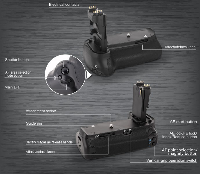 Meike battery grip E14 for Canon 70D/80D/90D