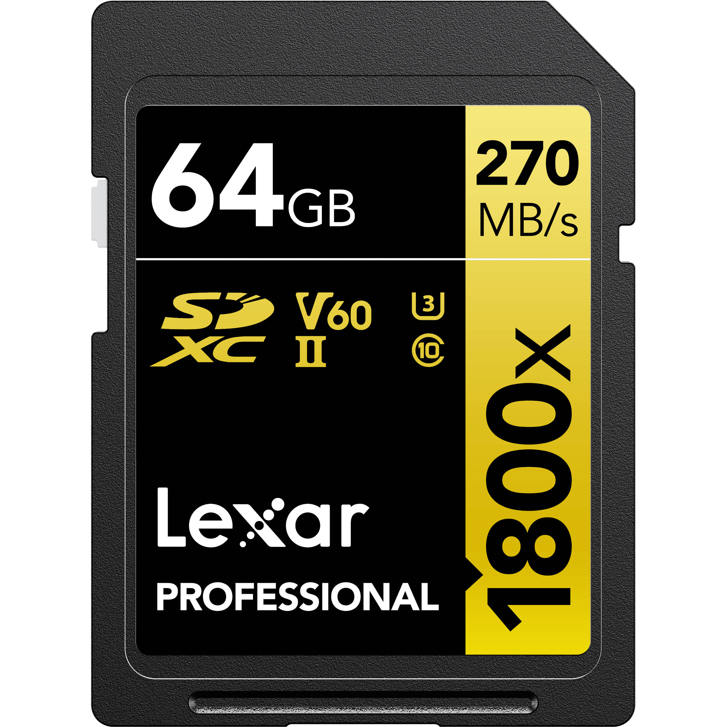 Lexar 64GB Professional 1800x UHS-II SDXC Memory Card