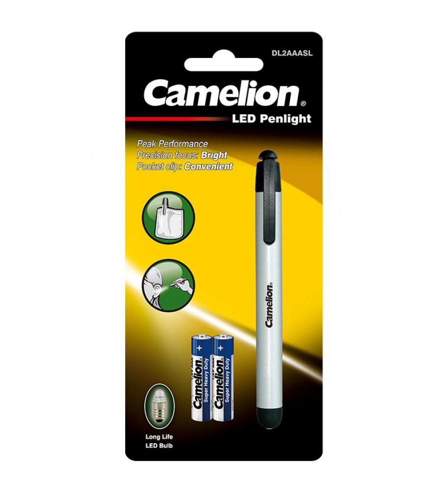 Camelion Penlight Aluminum Pen Flashlight DL2AAASL