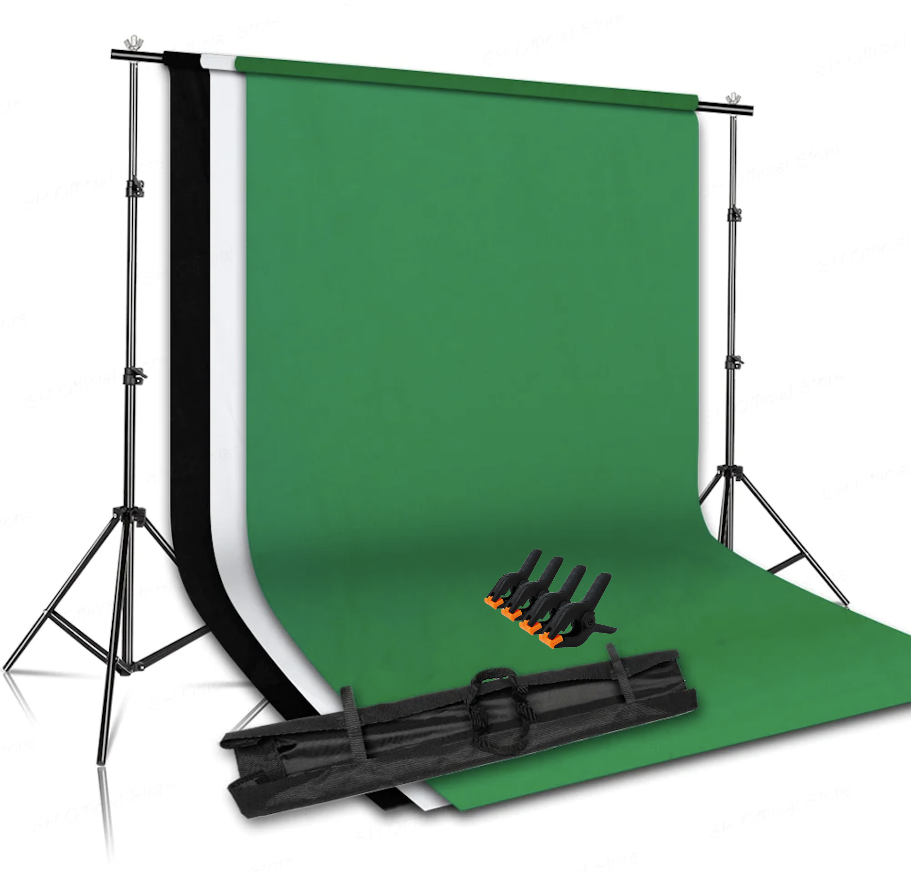 General FT-901 background Stand with clips and three chroma (black, white and green)