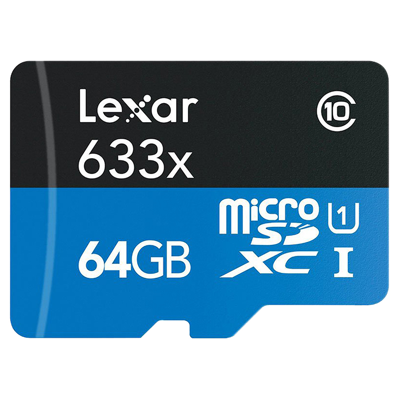 Lexar 64GB High-Performance 633x UHS-I microSDHC Memory Card with SD Adapter
